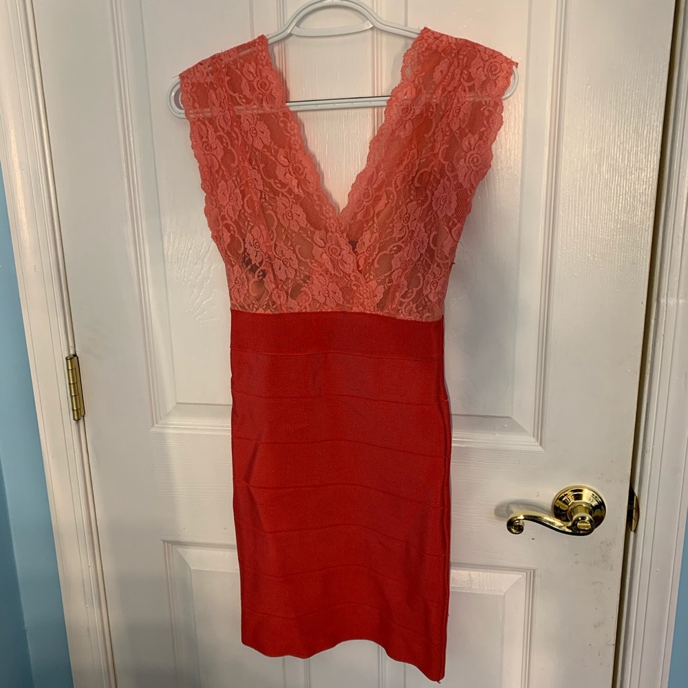 Pink sleeveless Bebe dress